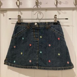 Gymboree Floral Embroidered Denim Skort